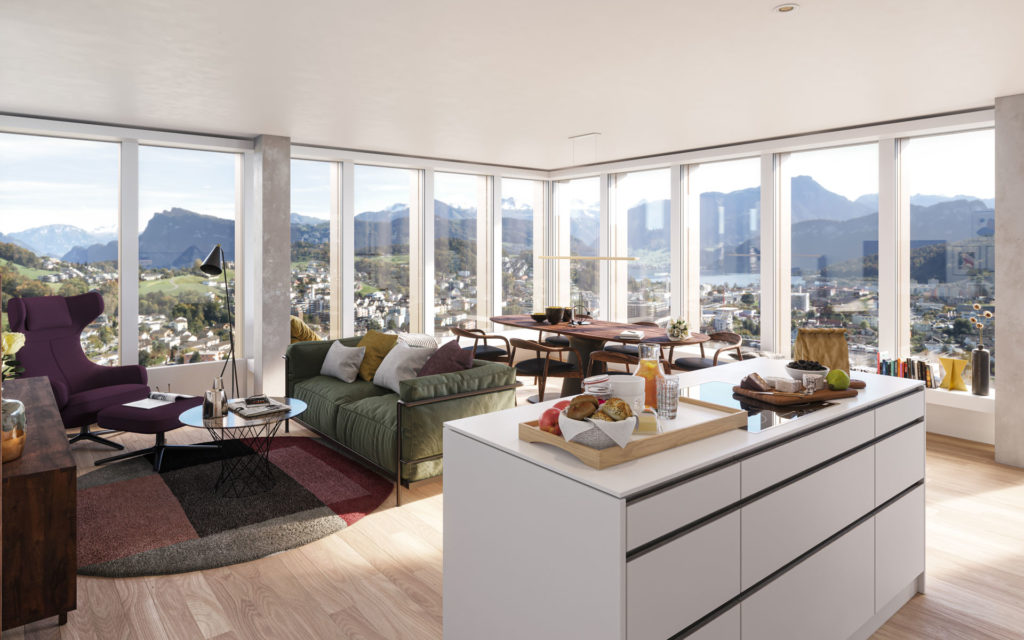 PilatusTower Kriens - Wohnzimmer