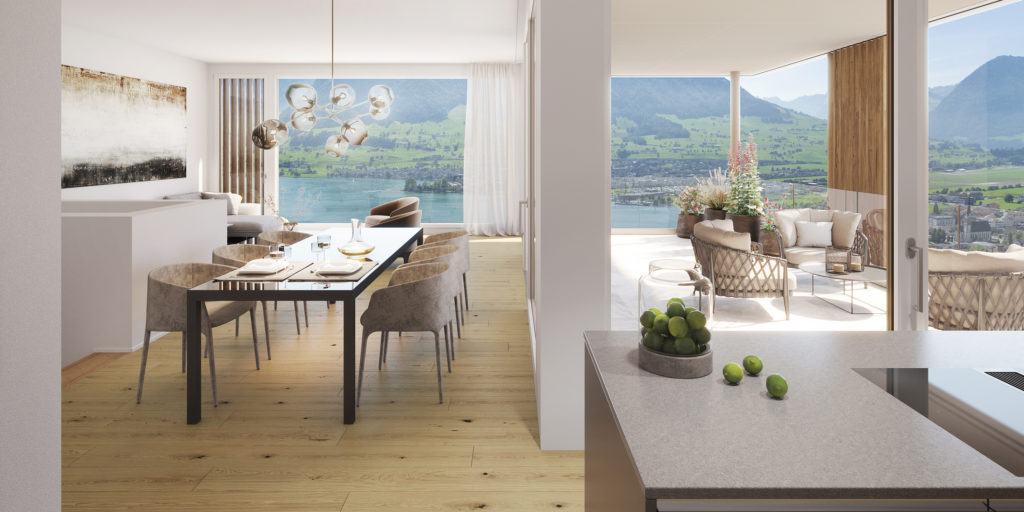 Solair - Wohnen zwischen Himmel und See - Swiss Interactive Visualisierung