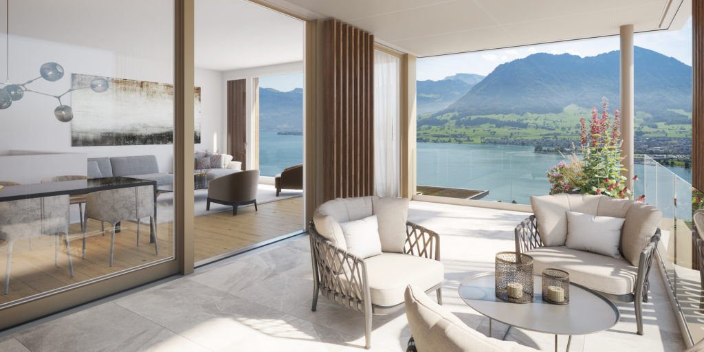 Solair - Wohnen zwischen Himmel und See - Swiss Interactive Visualisierung