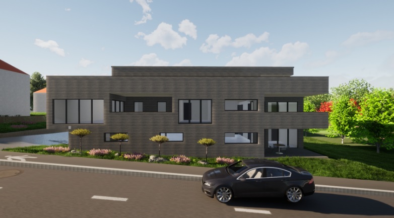 Hochmoderner Neubau an ruhiger Lage in Ennetaach - Ennetaach Aachweg 2,4. Strassenseite