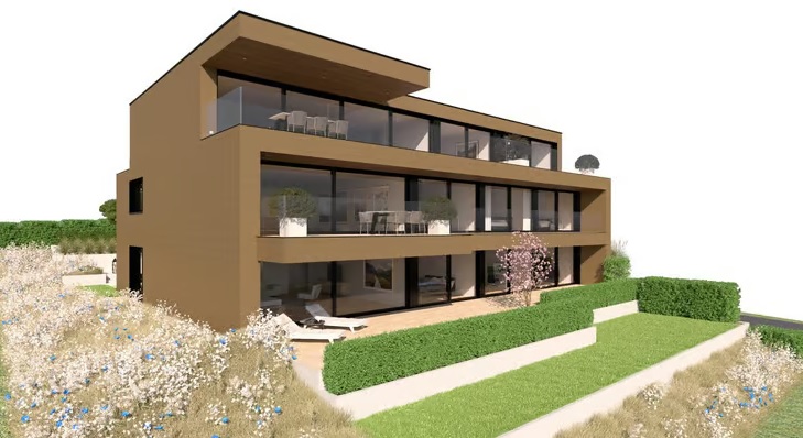 Neubau Mehrfamilienhaus mit 3 Wohneinheiten - Volketswil, eichstrasse 28. Frontsicht