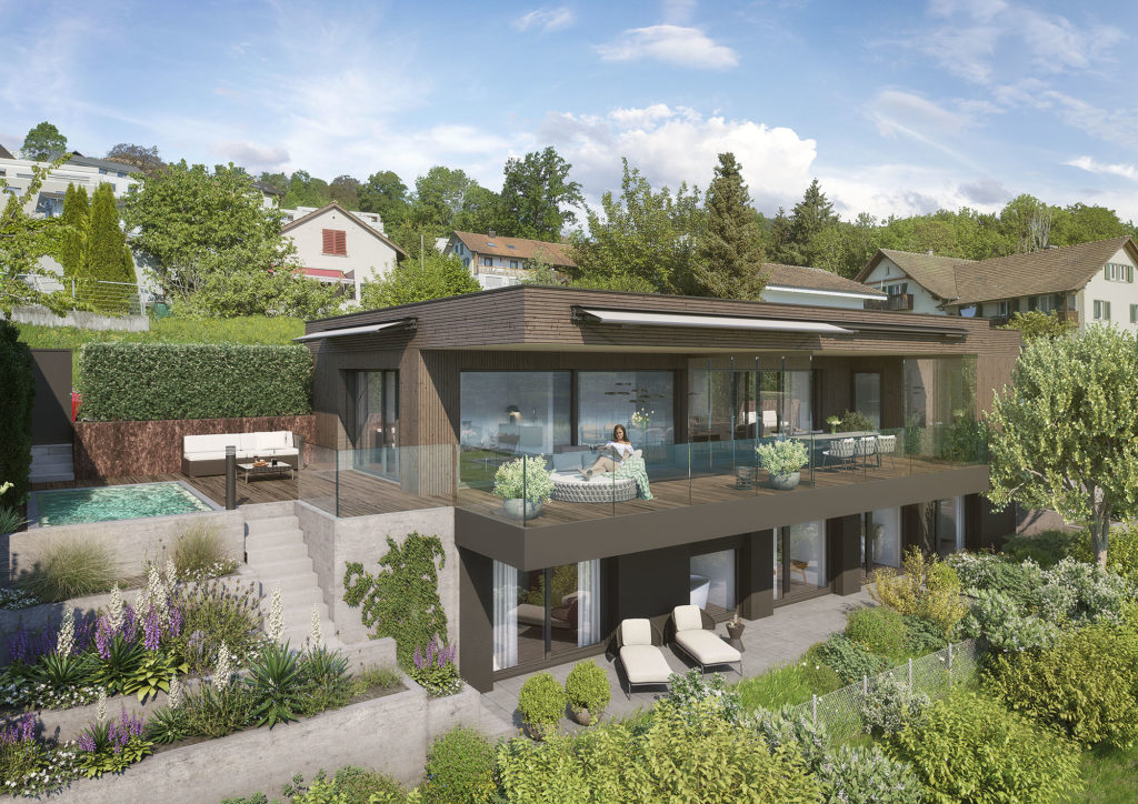 Neubau exklusive 5.5-Zimmer-Villa mit unverbaubarer Seesicht - Swiss Interactive Visualisierung