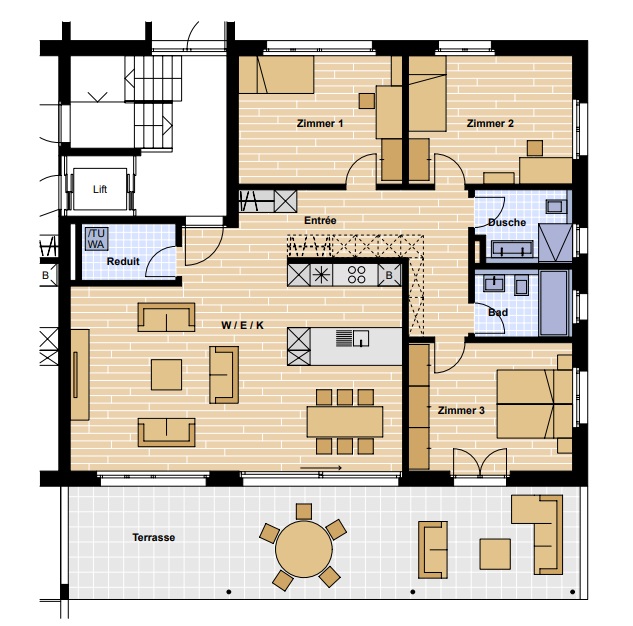 helle 4.5 Zimmer-Gartenwohnung - Bäretswil, Hüttenstrasse 4.5 Gartenwohnung