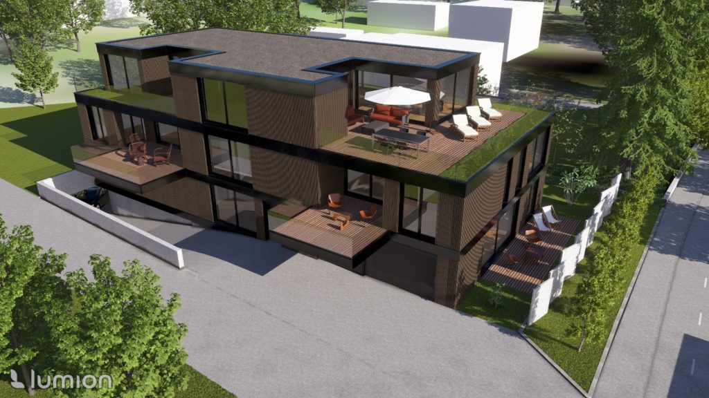 Neubau 5.5-Zimmer-Attikawohnung in Seengen - Visualisierung Aussen
