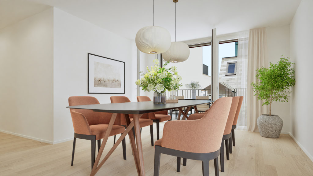Erstvermietung von 69 Mietwohnungen in Zürich - 02_HouseB_OG4_WHG06_Dining