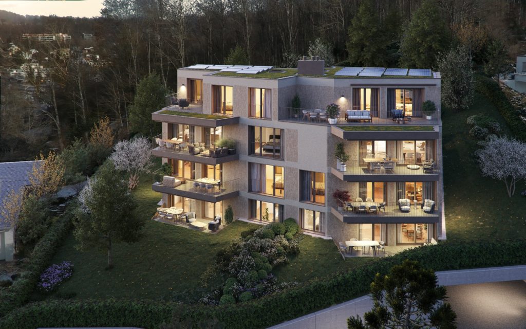 5 Eigentumswohnungen in Birmensdorf - Xania_Howielstrasse_01_Aerial_C