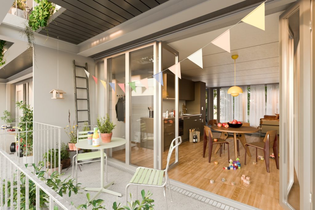 Zwhatt - Erstvermietung beim Bahnhof Regensdorf - Visualisierung Querbau Wohnung A 01