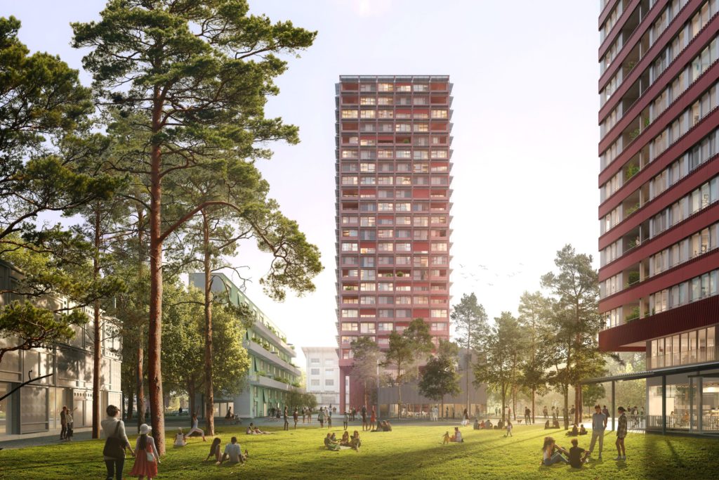 Zwhatt - Erstvermietung im Hochhaus am Bahnhof - Visualisierung Hochhaus H1 Zwhatt