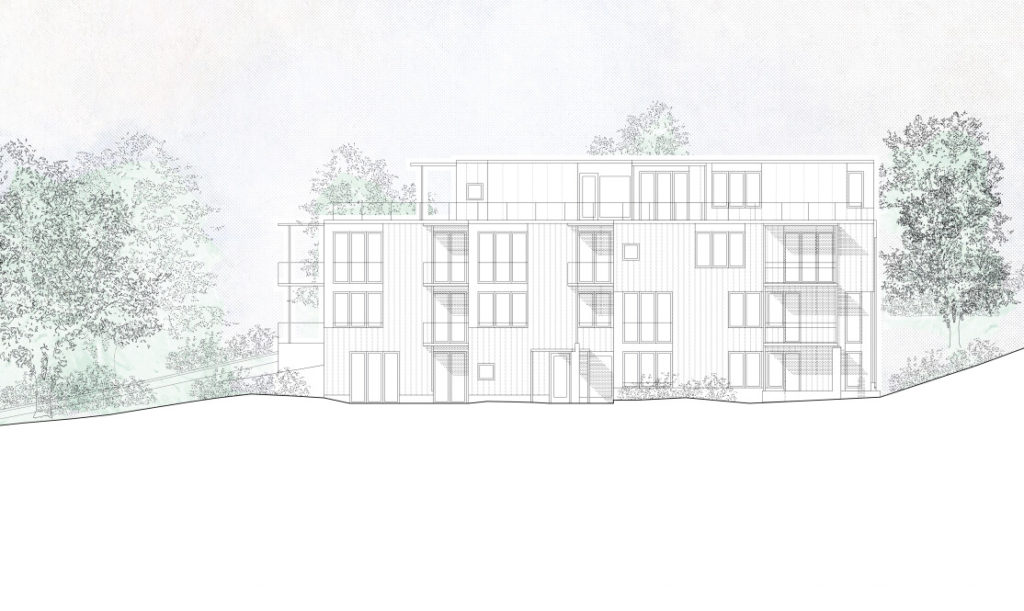 Ankündigung Erstvermietung am Goldenberg - Fassade
