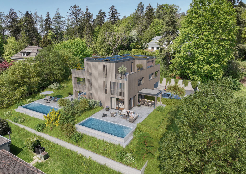 "BELLAVALLE" - Doppeleinfamilienhaus in Zumikon - Vogelperspektive Zumikon