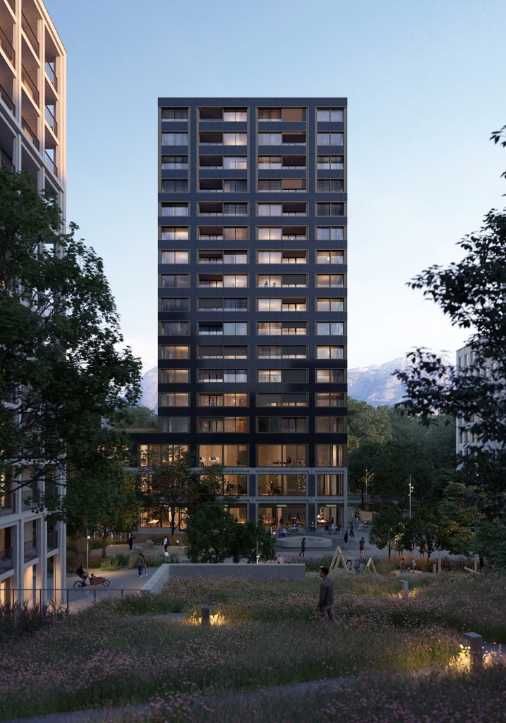 Ankündigung Erstvermietung in Kriens - Haus Weitblick by night