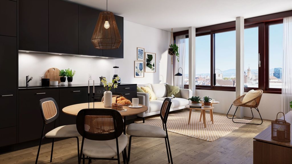 Erstvermietung von 105 Wohnungen Basel -  Esszimmer