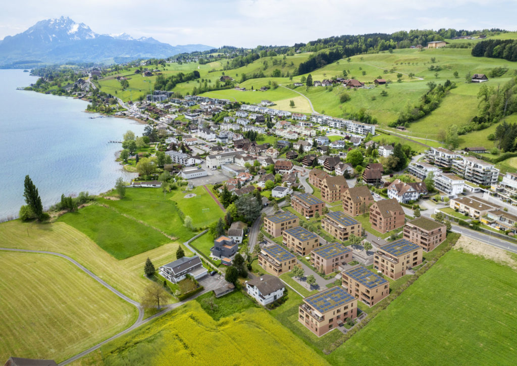 Neubau: 79 Eigentumswohnungen in Merlischachen SZ - 3716b_burgmatt_merlischachen_aussen_k03_140524