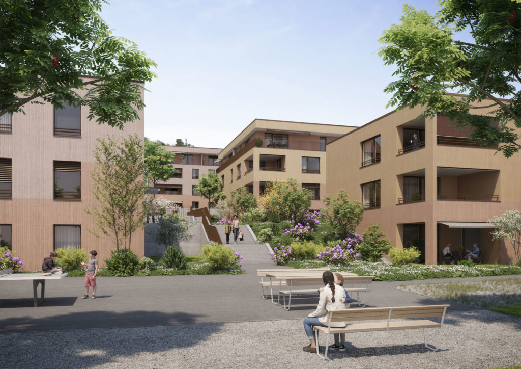 Neubau: 79 Eigentumswohnungen in Merlischachen SZ - 3716b_burgmatt_merlischachen_aussen_k04_070524