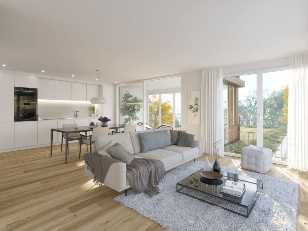 Exklusive 3.5-Zimmer-Wohnung mit gehobenem Ausbaustandard - Wohn- / Essbereicht W2