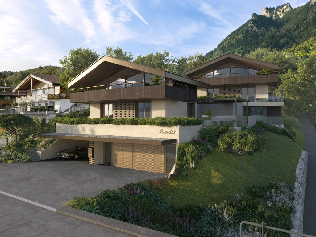 Rivulet – Small Luxury Houses in Merligen - 240530_aussenvisualisierung_tend_1