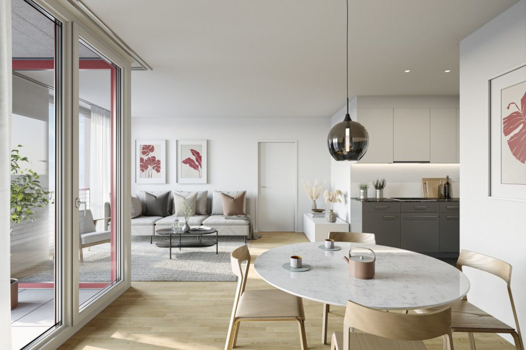 3.5-Zimmer-Neubauwohnung in Kriens - Wohn-/Essbereich