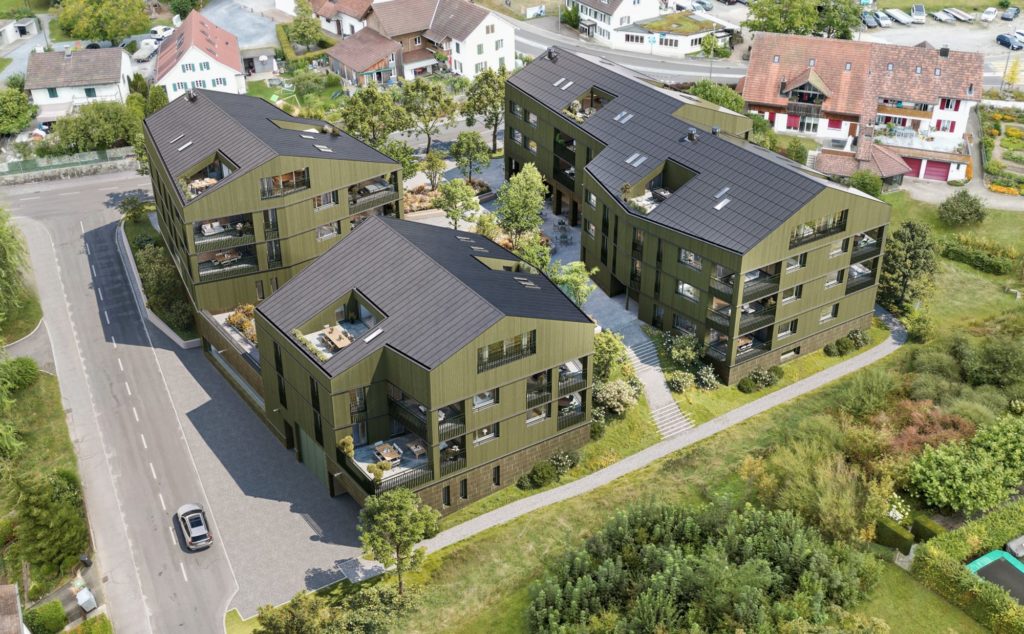 «Bänkliwiese» Oberrohrdorf – Wohnen im Dorfkern - Aussenvisualisierung