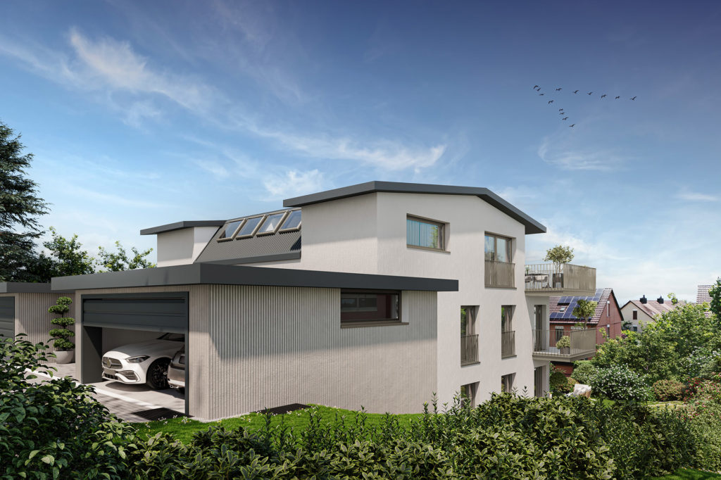 Exklusives Doppeleinfamilienhaus in Bassersdorf - Aussenansicht