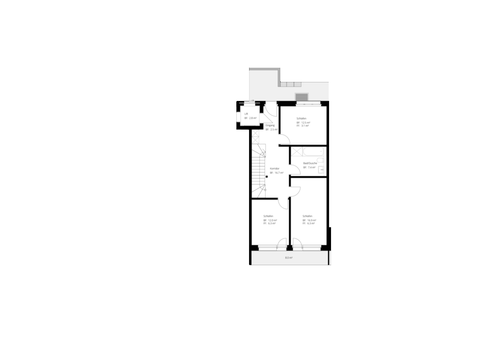 4.5 Zimmer-Duplex-Attikawohnung mit Alpenterrasse - Bild 13