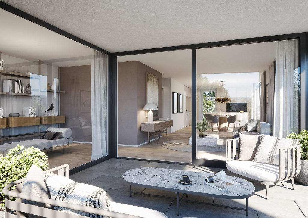 Fislisbach: Hochwertige Eigentumswohnungen - Visualisierung Balkon