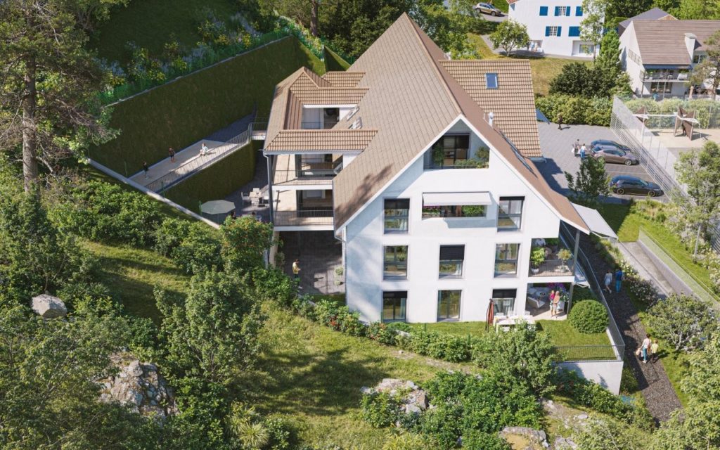 Ankündigung 9 moderne Eigentumswohnungen in Rorbas - Visualisierung