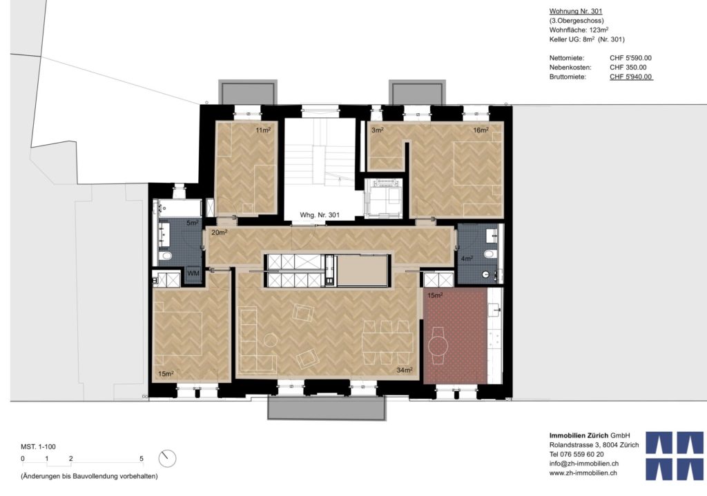 Hochwertig sanierte Wohnung im Kreis 4 - Grundriss