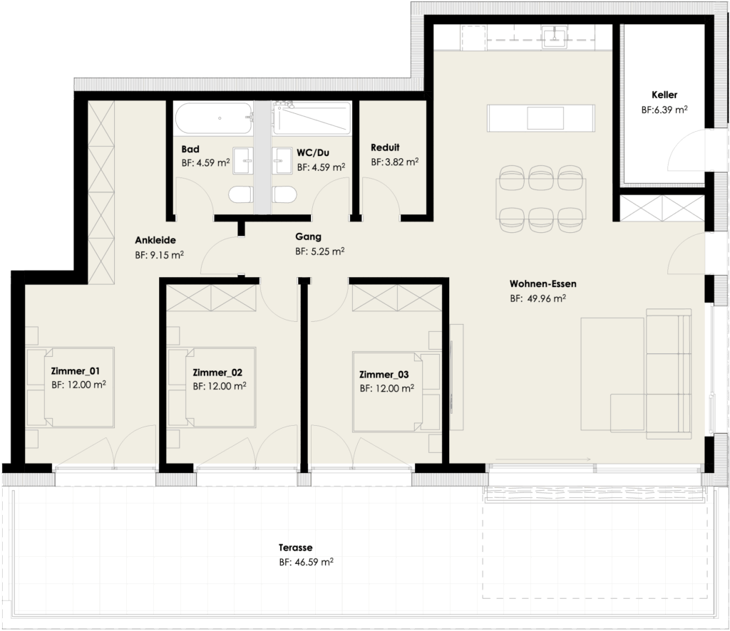 Attraktive 4.5-Zimmer-Terrassenwohnung in Gebenstorf - Bild 2
