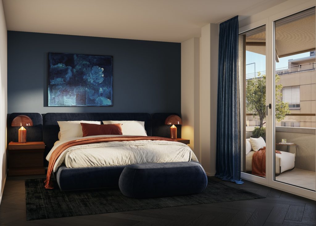 MARTA - Eigentumswohnungen im Kreis 3 in Zürich - _INT03_Floor4_Bedroom Blue_final