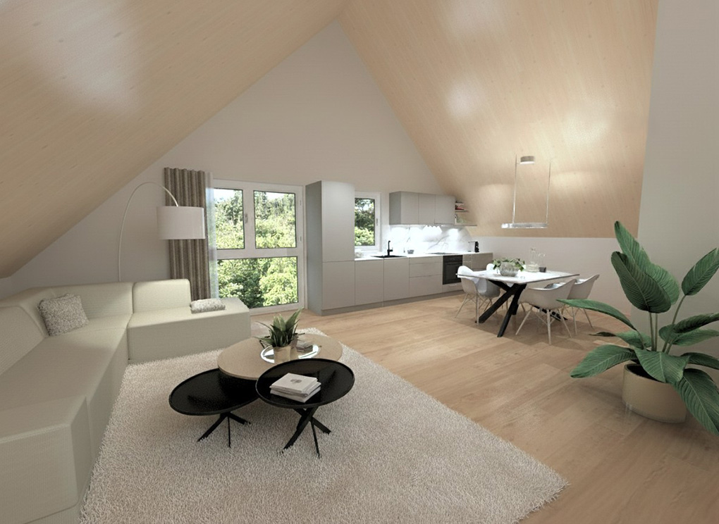 Exklusive Dachwohnung mit Bergsicht in Obfelden - Wohnzimmer Gemini