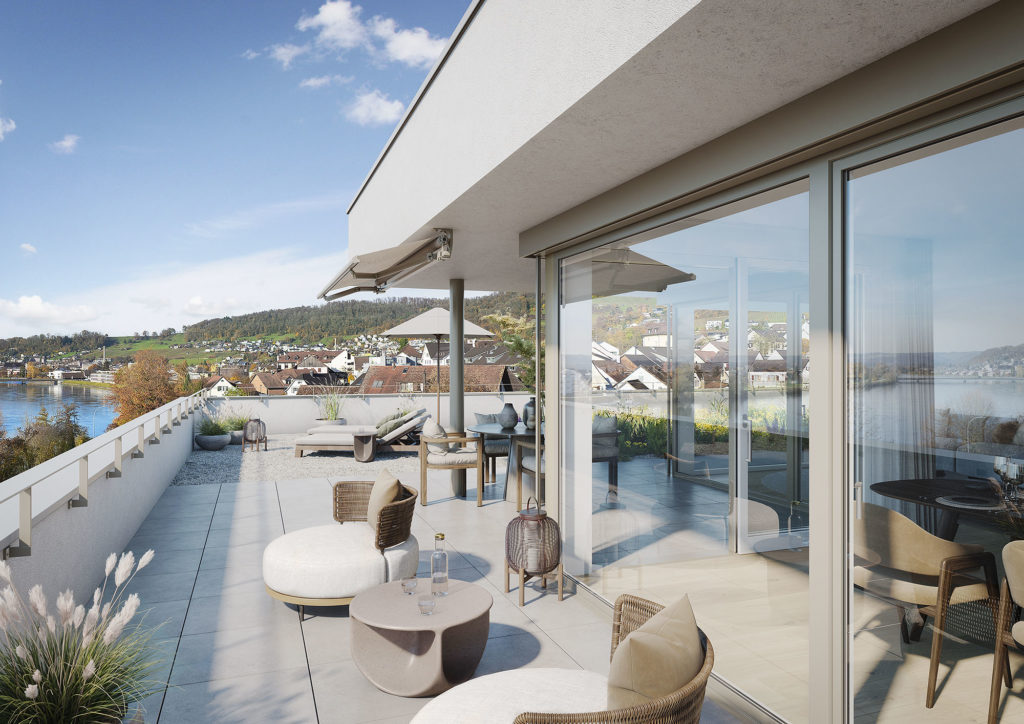 Döttingen: Attraktive Eigentumswohnungen - Visualisierung Terrasse