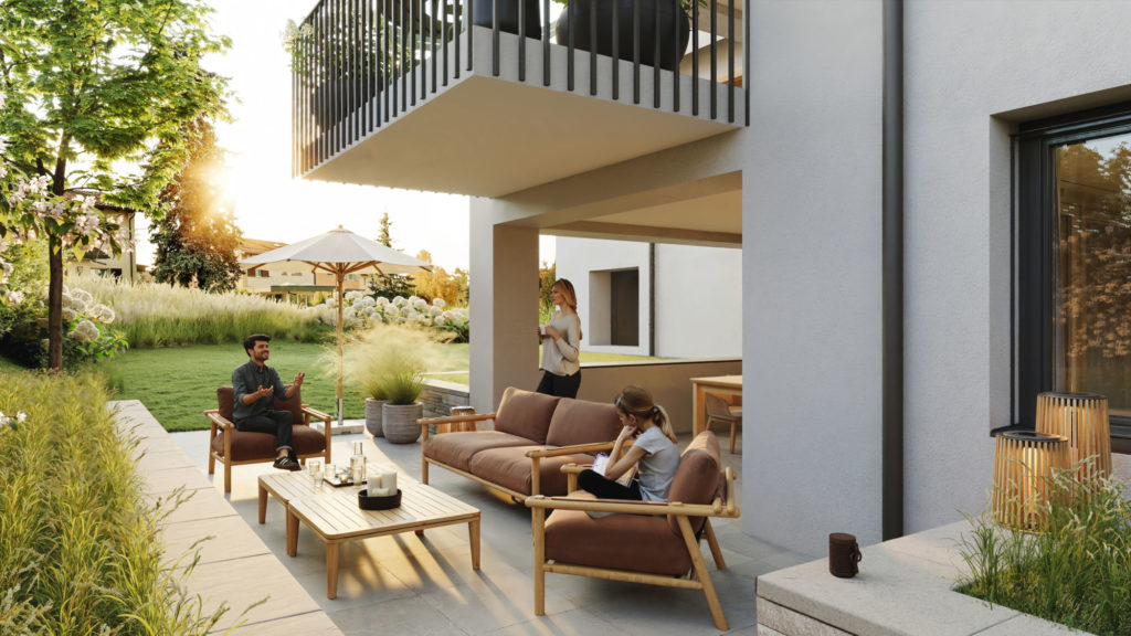 Neubau Mehrfamilienhaus mit 6 Eigentumswohnungen - Wohnung EG Sitzplatz 02 copy