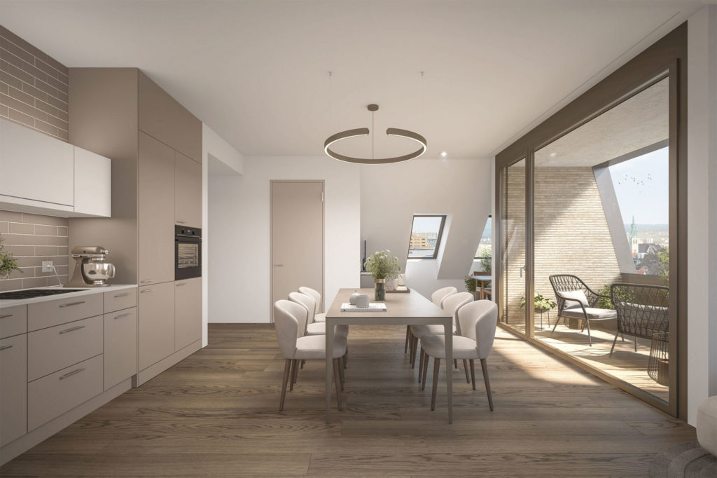 Neubau: 16 Mietwohnungen Zürich Oerlikon - Esszimmer