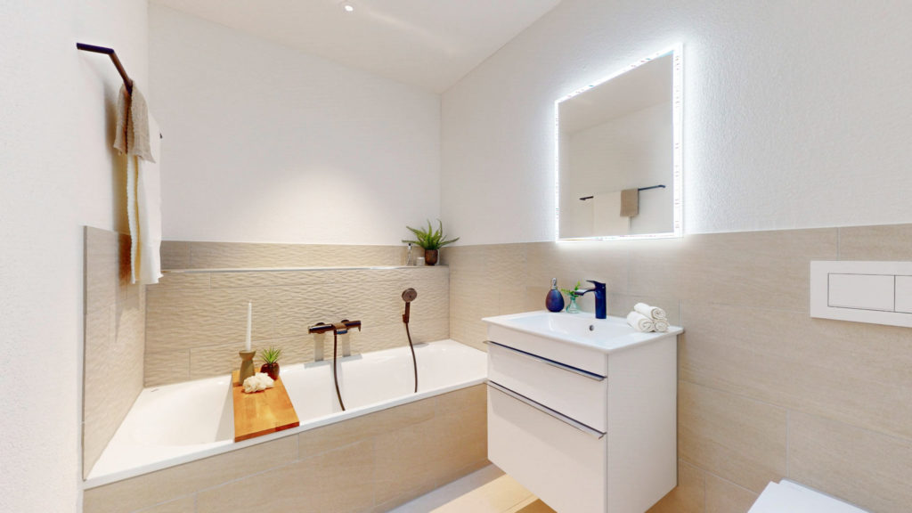 Zürich: Nachhaltig wohnen am «Holderbachweg» - Badezimmer/Badewanne