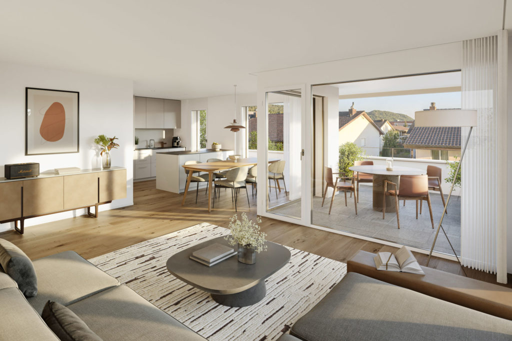 Buchs AG: Attraktive Eigentumswohnungen - Innenvisualisierung