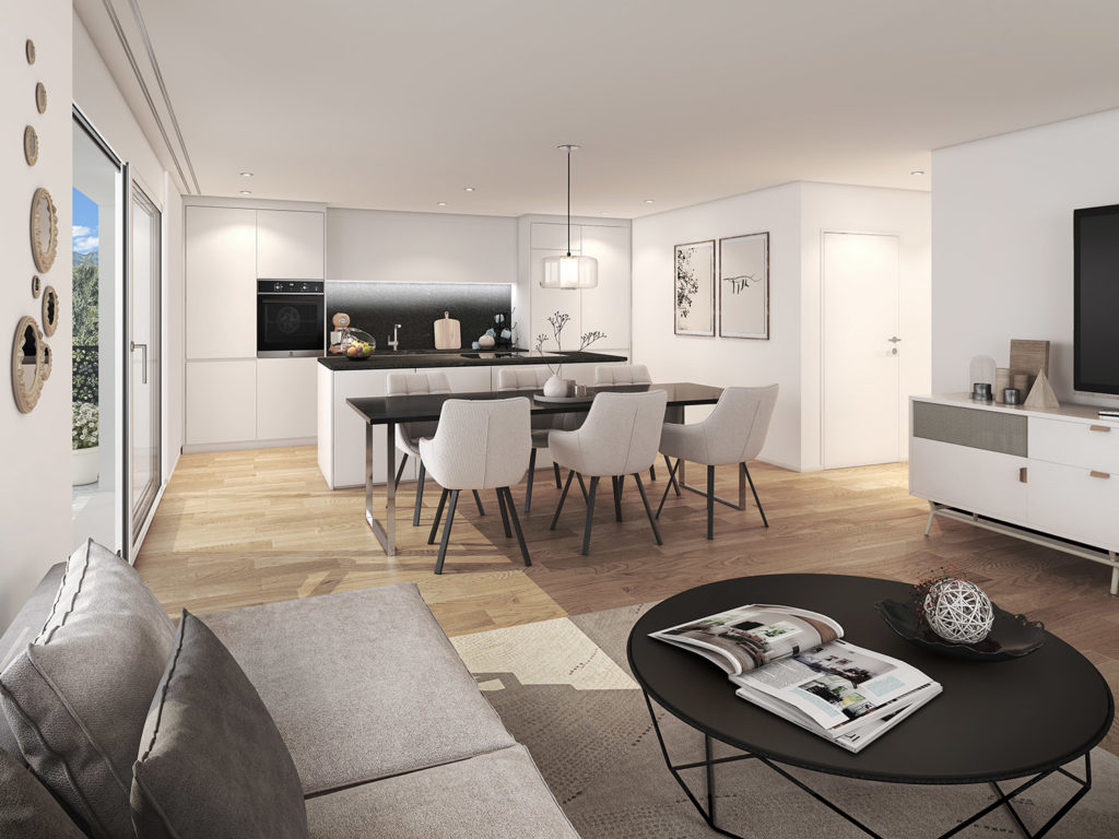 Neubau mit 3 modernen Mietwohnungen in Untervaz - 445_Bsetzi-Untervaz_Wohnbereich-2-klein