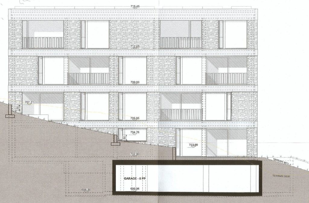 Neubau Mehrfamilienhaus mit 6 Eigentumswohnungen - Fassade