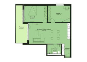 2d grundriss farbig wohnung