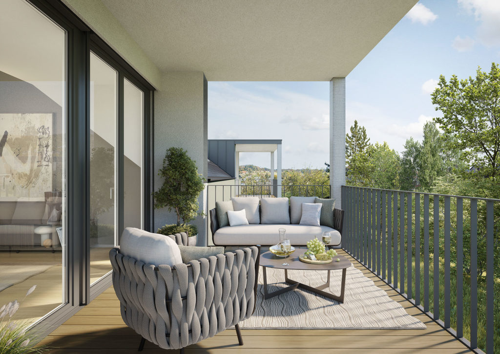 Lengnau AG: Attraktive Eigentumswohnungen - Visualisierung Balkon