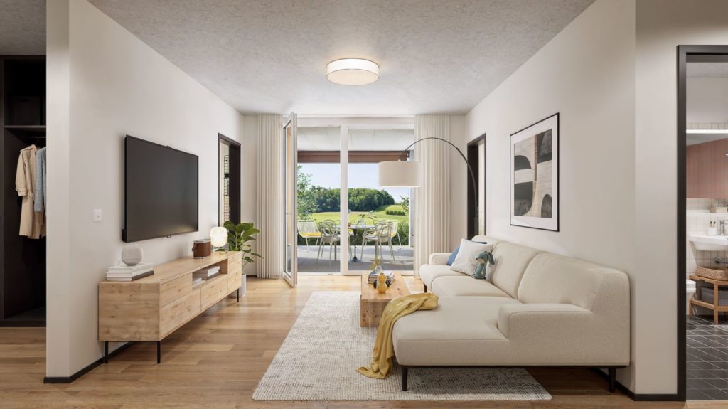 Erstvermietung 4.5-Zimmer-Wohnung in Niederwangen - Wohnzimmer