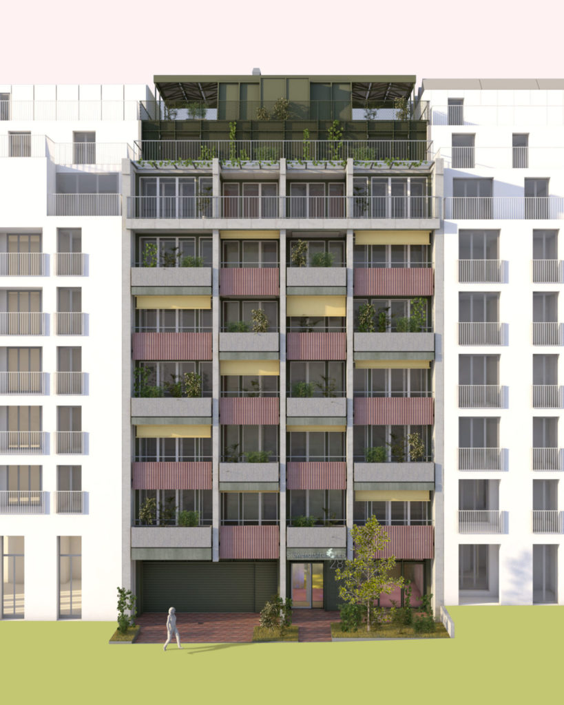 Neubau mit Eigentumswohnungen in Zürich-Oerlikon - 260507_Verkauf_Fassade-nord-scaled