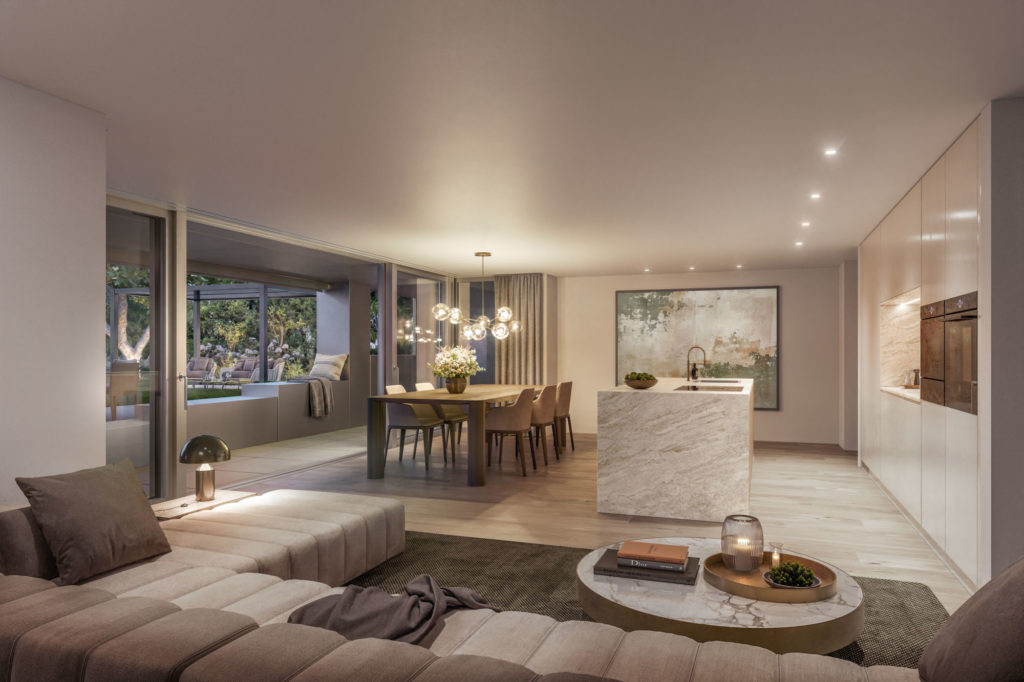 Exklusive 3.5-Zimmer-Gartenwohnung in Thalwil - Visualisierung Wohnbereich