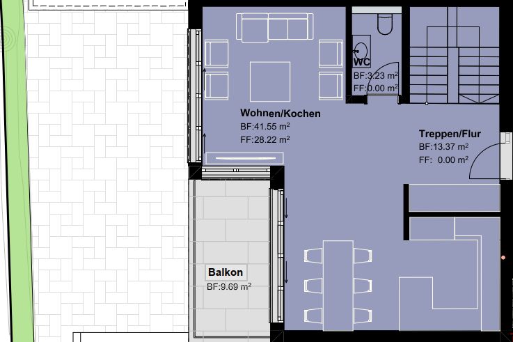 Bellavista – Doppeleinfamilienhaus in Balterswil - Grundriss Erdgeschoss