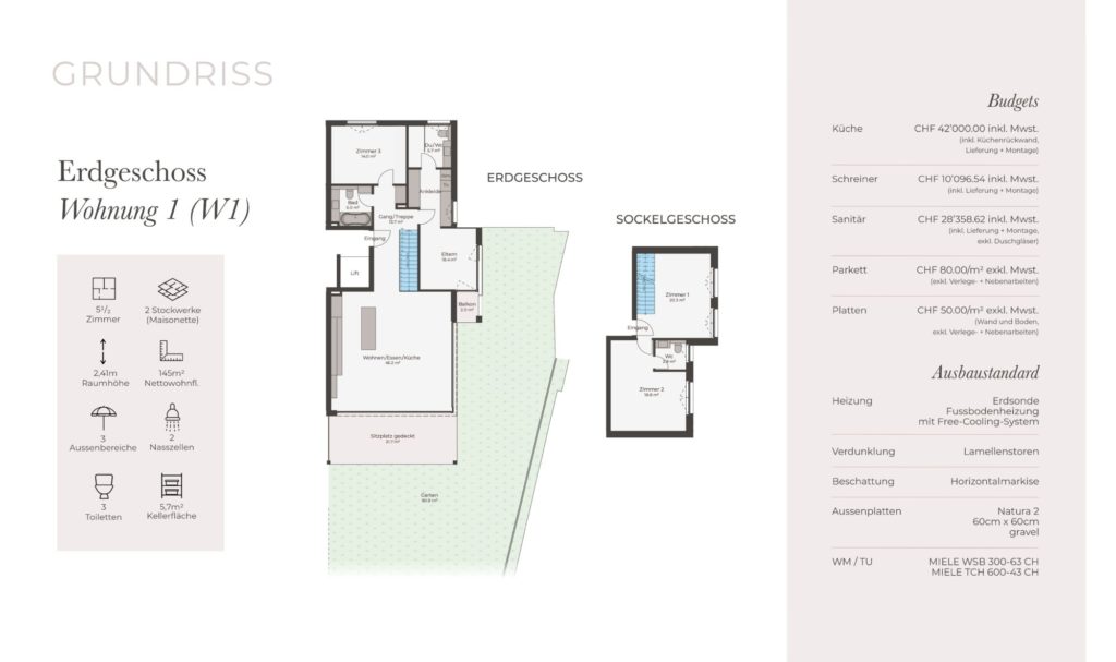 Exklusive 5.5-Zimmer-Maisonette mit 162m2 Garten in Ettingen - Bild 7