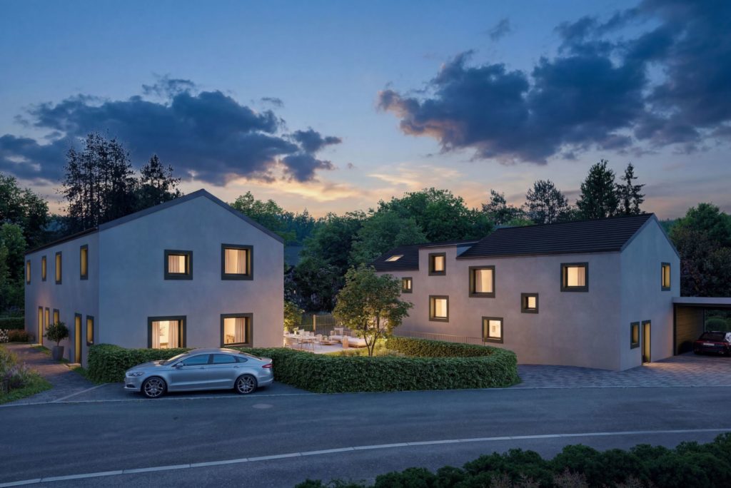 BLUMEN I 4 neue Familienhäuser in Henau SG - Nachtversion Aussen 1