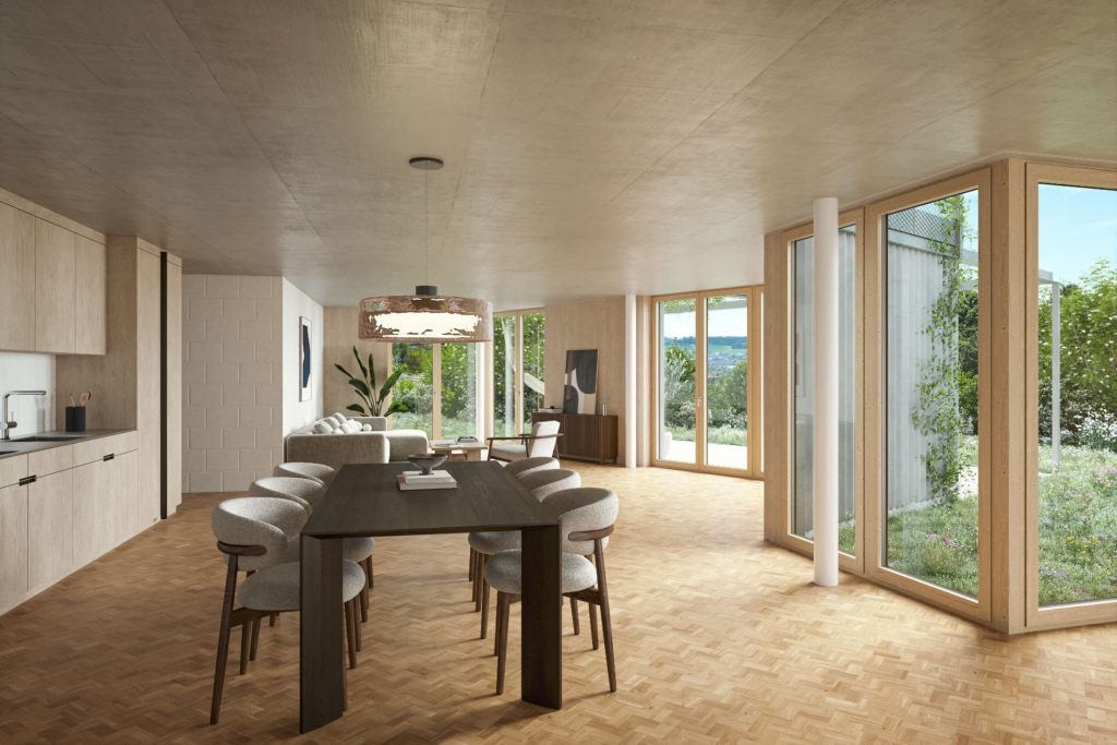 Exklusive 6.5-Zimmer-Gartenwohnung in Wettswil - 3D Architektur Visualisierung