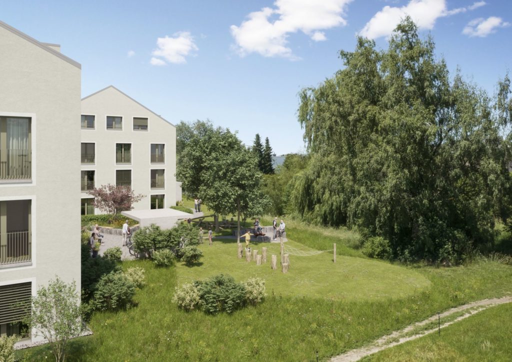 Waltpark - Eigentumswohnungen in Waltenschwil - Spiel- und Begegnungszonen am Bach