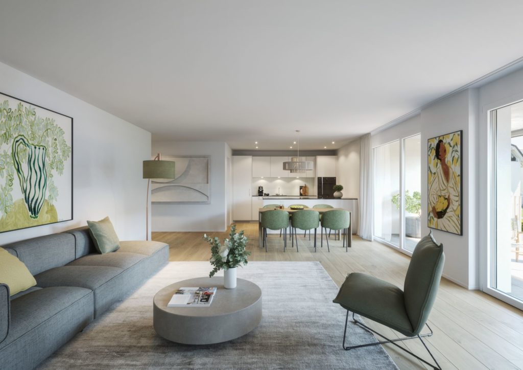 Waltpark - Eigentumswohnungen in Waltenschwil - Visualisierung 3.5 Zimmer Wohnung