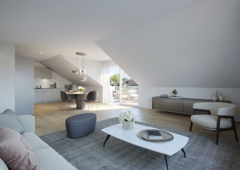Waltpark - Eigentumswohnungen in Waltenschwil - Visualisierung 3.5 Zimmer Dach-Wohnung