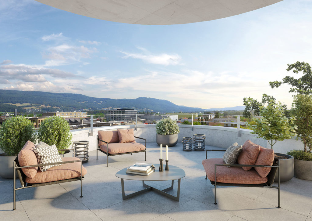 Haus Rita – Erstvermietung in Aarau - Visualisierung Terrasse